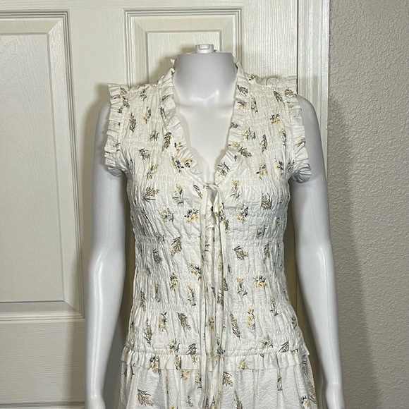 Rails Womens Floral Smocked Sleeveless Dress Floral Tie-Front Small Womens - Picture 4 of 11